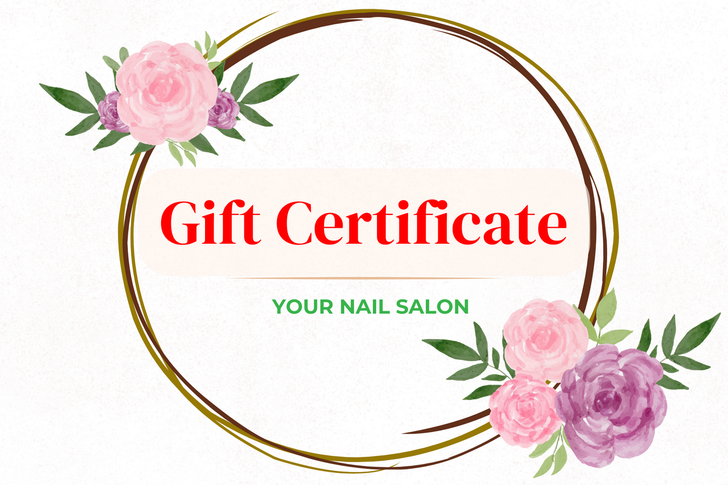 Luxury Gift Certificate (Custom tên tiệm naills)